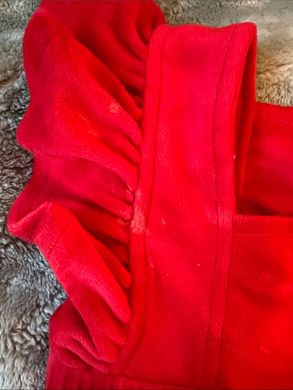 Red Baby Ruffle Strap Romper - Picture 3 of 4